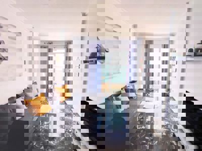 Living room of the bright house in Los Gigantes, Buenavista The Blue Oyster.