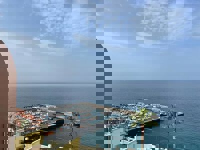View of the harbor from the terrace of Buenavista The Blue Oyster in Los Gigantes.