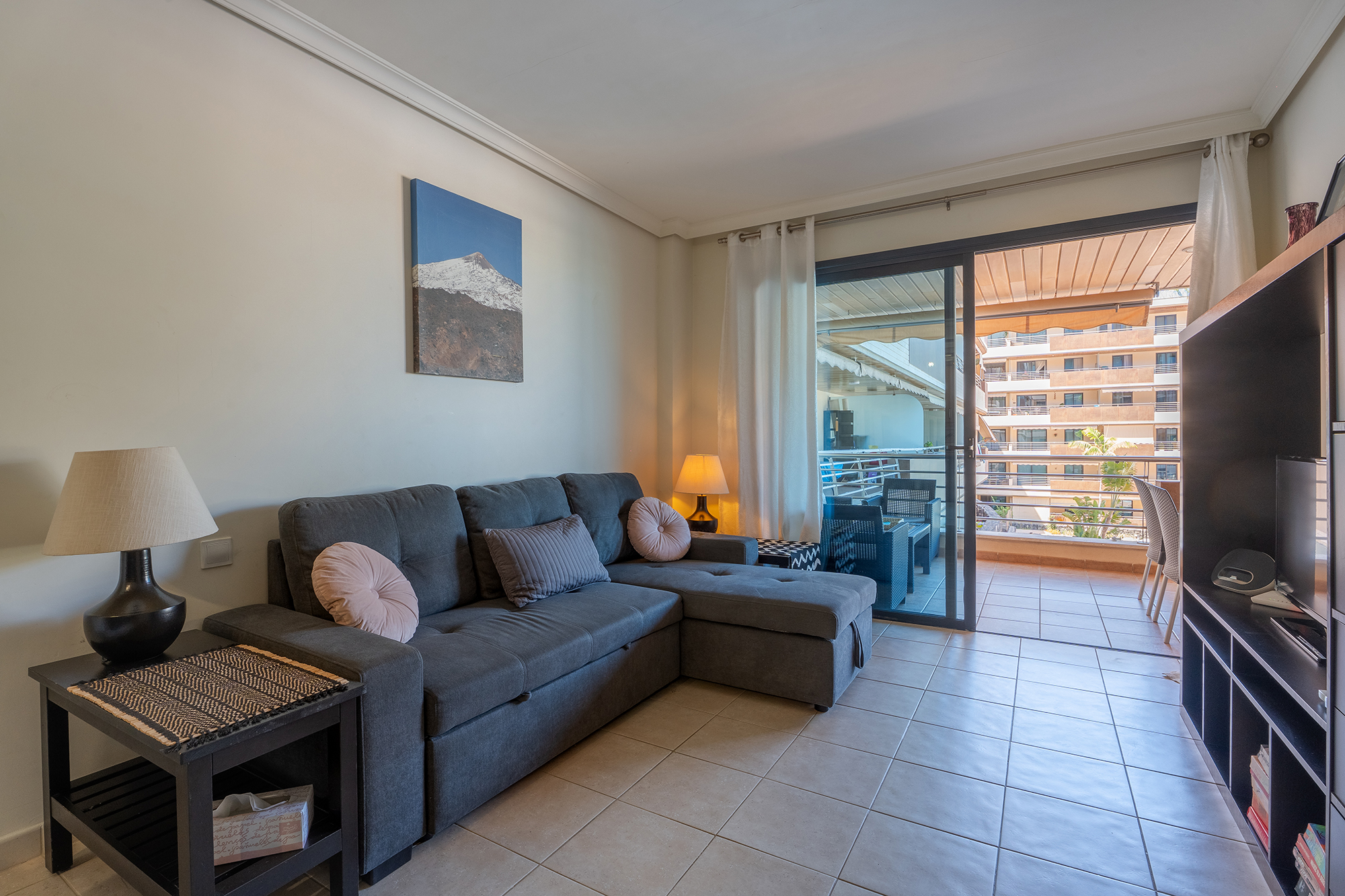 Bright and modern living room at Teide View Balcones de Los Gigantes.