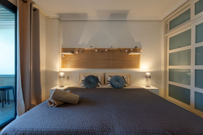 Double bed in the bedroom of Teide View Balcones de Los Gigantes.