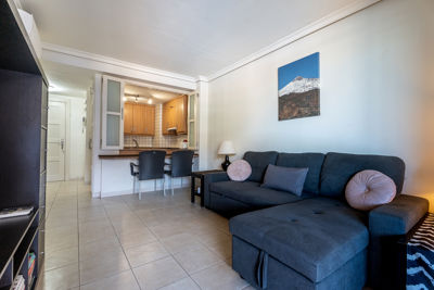 Cozy and inviting living room at Teide View, Los Gigantes, Canary Islands.