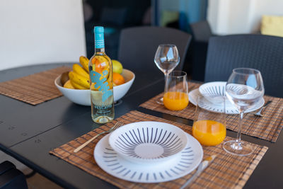 Breakfast served on the terrace with views at Teide View, Los Gigantes.