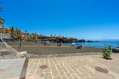 View of the beachfront apartment, perfect for vacation in the Canary Islands, Spain.