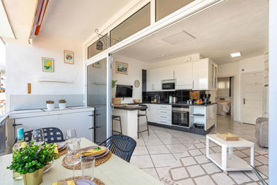 Spacious terrace with sea views and comfortable furniture in Sol del Sur Ocean View apartment, Canary Islands