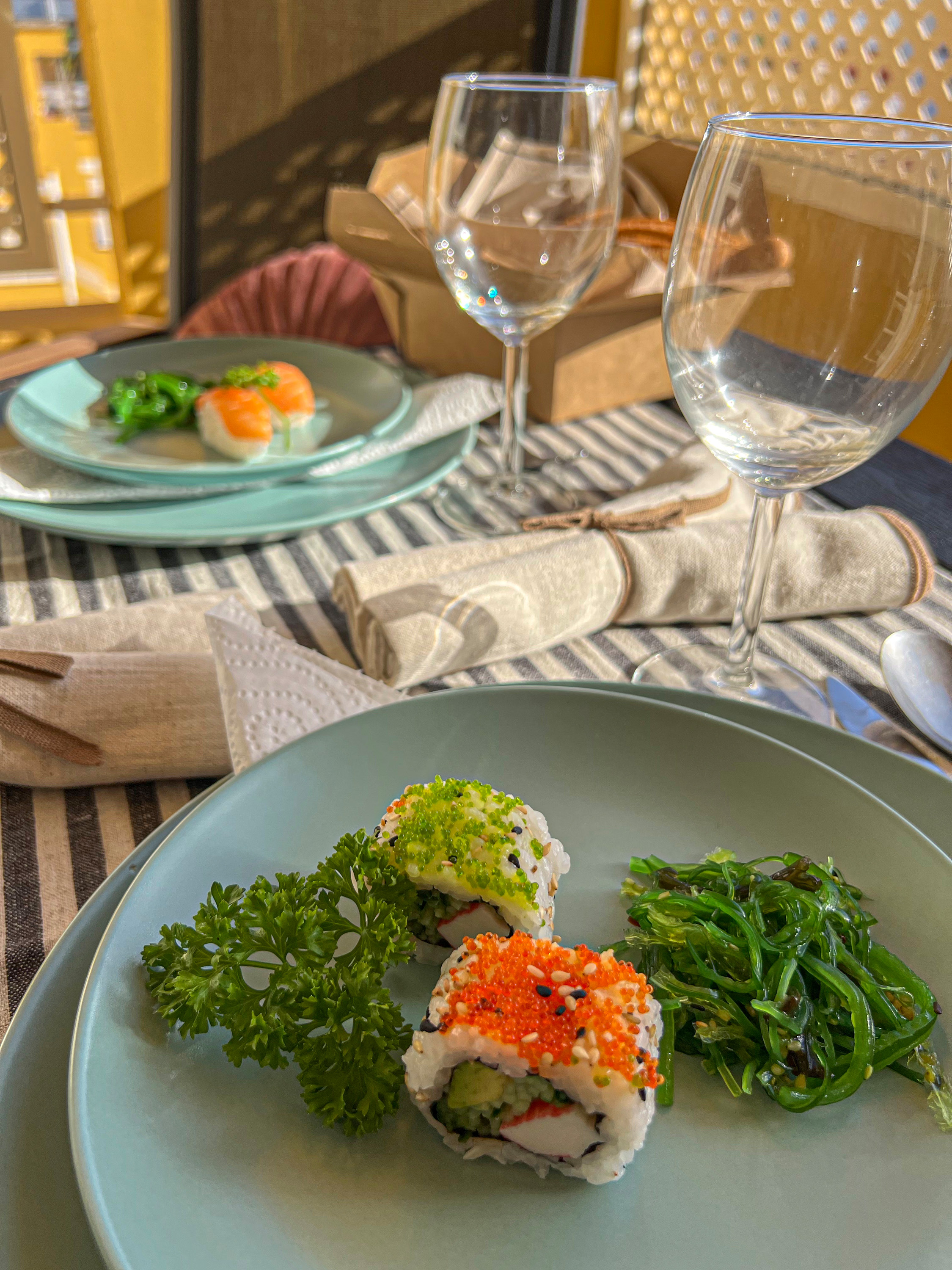Complete cutlery displayed on the terrace of Orlando Sea View in Costa Adeje.