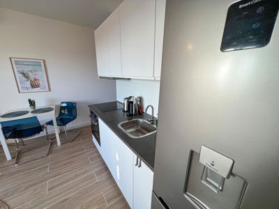 Accessible kitchen in Orlando Sea View, Costa Adeje, featuring a modern and functional design.