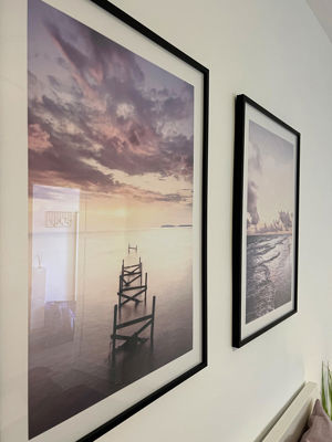 Paintings in the living room of Orlando Sea View property in Costa Adeje.