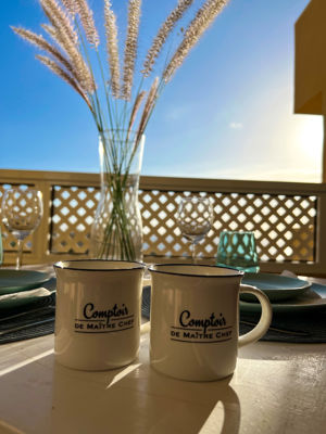 Breakfast served on the terrace with views in Costa Adeje.