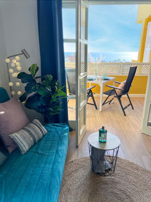Stylishly decorated living room in Orlando Sea View, Costa Adeje.