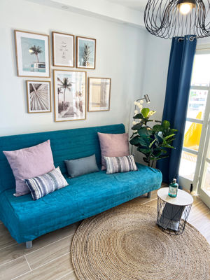 Cozy and inviting living room of Orlando Sea View in Costa Adeje.